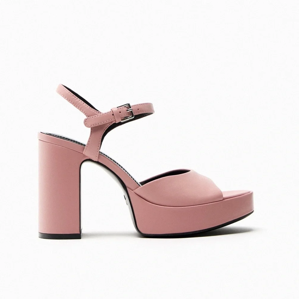 Zara leather platform